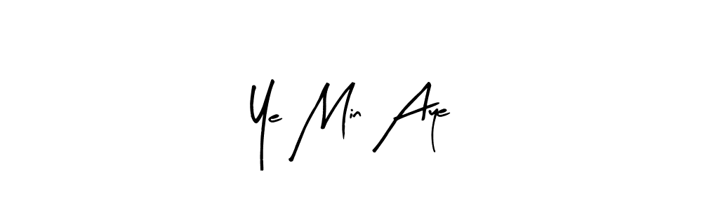 if you are searching for the best signature style for your name Ye Min Aye. so please give up your signature search. here we have designed multiple signature styles  using Arty Signature. Ye Min Aye signature style 8 images and pictures png