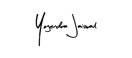 Personalize your online presence with Yogendra Jaiswal signature rendered in elegant Arty Signature font. Great for website footers and blogs. Yogendra Jaiswal signature style 8 images and pictures png
