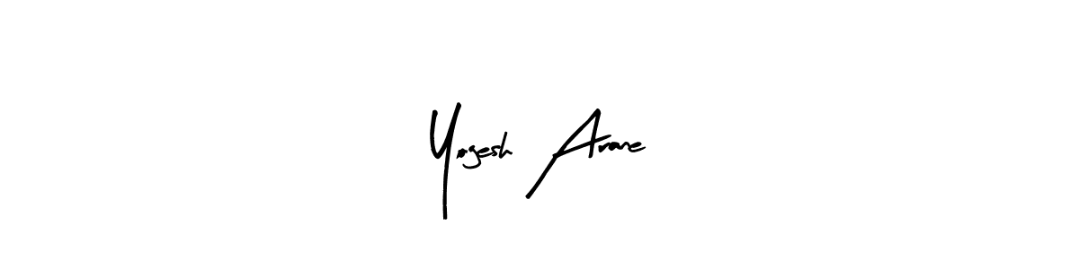 Create a beautiful signature design for name Yogesh Arane. With this signature (Arty Signature) fonts, you can make a handwritten signature for free. Yogesh Arane signature style 8 images and pictures png