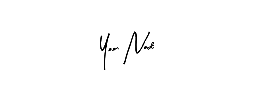 Make a beautiful signature design for name Yoon Nadi. With this signature (Arty Signature) style, you can create a handwritten signature for free. Yoon Nadi signature style 8 images and pictures png