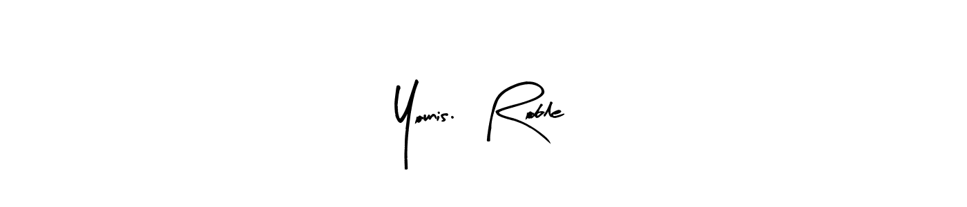 Make a beautiful signature design for name Younis.  Roble. With this signature (Arty Signature) style, you can create a handwritten signature for free. Younis.  Roble signature style 8 images and pictures png