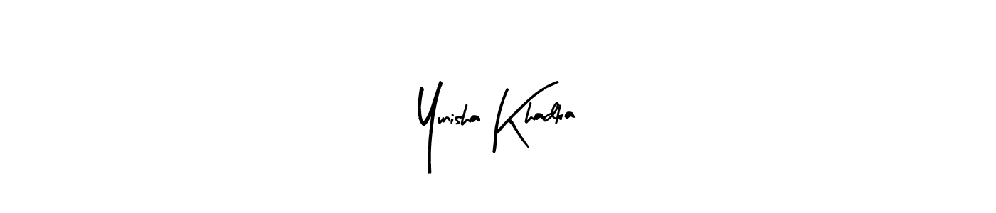 Use a signature maker to create a handwritten signature online. With this signature software, you can design (Arty Signature) your own signature for name Yunisha Khadka. Yunisha Khadka signature style 8 images and pictures png