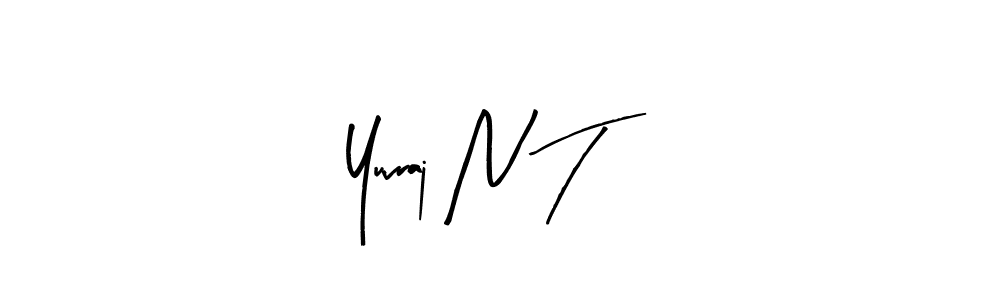 Use a signature maker to create a handwritten signature online. With this signature software, you can design (Arty Signature) your own signature for name Yuvraj N T. Yuvraj N T signature style 8 images and pictures png