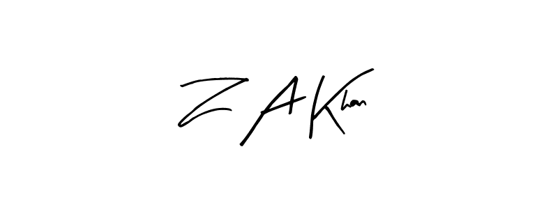 How to make Z A Khan name signature. Use Arty Signature style for creating short signs online. This is the latest handwritten sign. Z A Khan signature style 8 images and pictures png