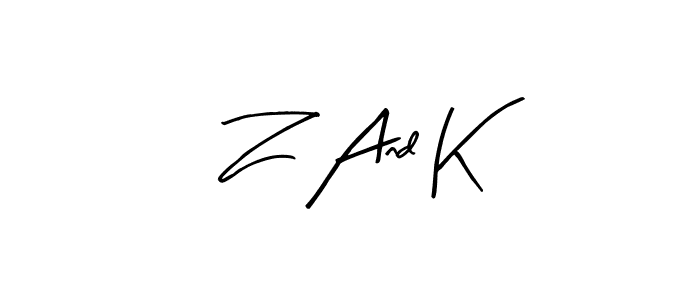 Similarly Arty Signature is the best handwritten signature design. Signature creator online .You can use it as an online autograph creator for name Z And K. Z And K signature style 8 images and pictures png