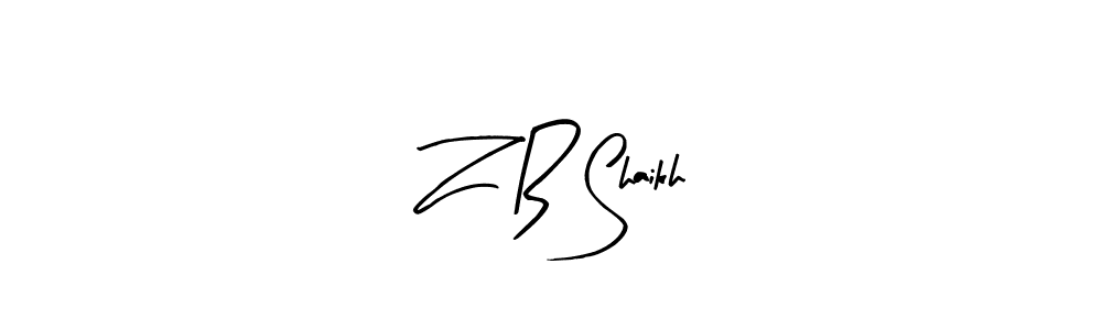Create a beautiful signature design for name Z B Shaikh. With this signature (Arty Signature) fonts, you can make a handwritten signature for free. Z B Shaikh signature style 8 images and pictures png