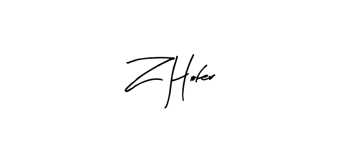 Arty Signature is a professional signature style that is perfect for those who want to add a touch of class to their signature. It is also a great choice for those who want to make their signature more unique. Get Z Hofer name to fancy signature for free. Z Hofer signature style 8 images and pictures png