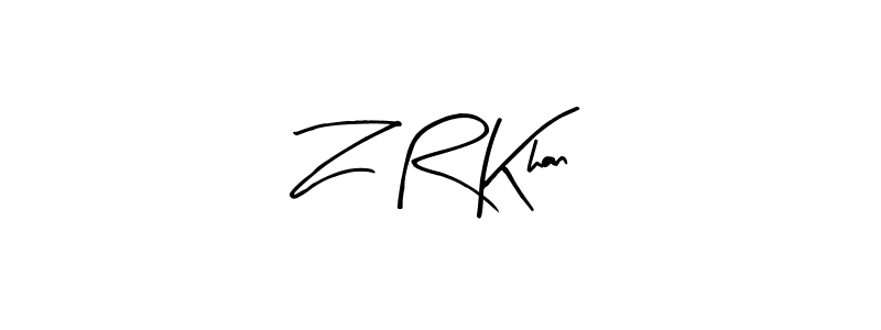 Design your own signature with our free online signature maker. With this signature software, you can create a handwritten (Arty Signature) signature for name Z R Khan. Z R Khan signature style 8 images and pictures png