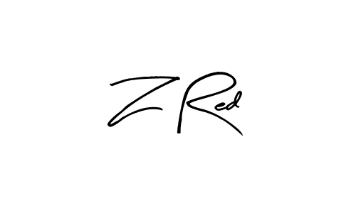 Z Red stylish signature style. Best Handwritten Sign (Arty Signature) for my name. Handwritten Signature Collection Ideas for my name Z Red. Z Red signature style 8 images and pictures png