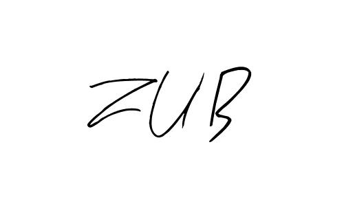 How to make Z U B name signature. Use Arty Signature style for creating short signs online. This is the latest handwritten sign. Z U B signature style 8 images and pictures png