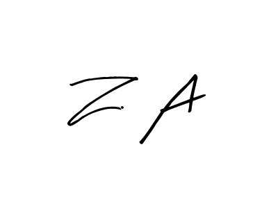 if you are searching for the best signature style for your name Z. A. so please give up your signature search. here we have designed multiple signature styles  using Arty Signature. Z. A signature style 8 images and pictures png