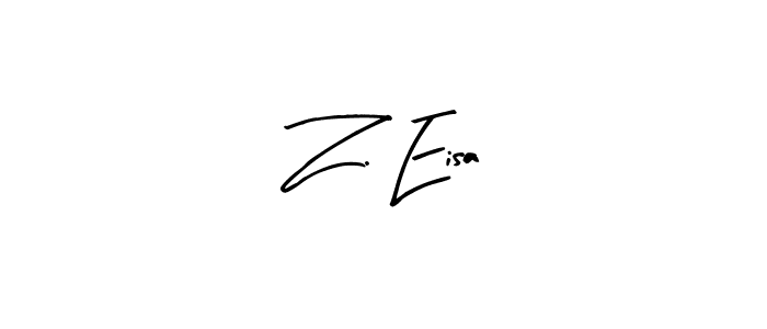 Design your own signature with our free online signature maker. With this signature software, you can create a handwritten (Arty Signature) signature for name Z. Eisa. Z. Eisa signature style 8 images and pictures png