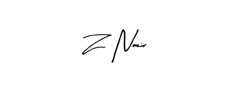 Use a signature maker to create a handwritten signature online. With this signature software, you can design (Arty Signature) your own signature for name Z. Nazir. Z. Nazir signature style 8 images and pictures png