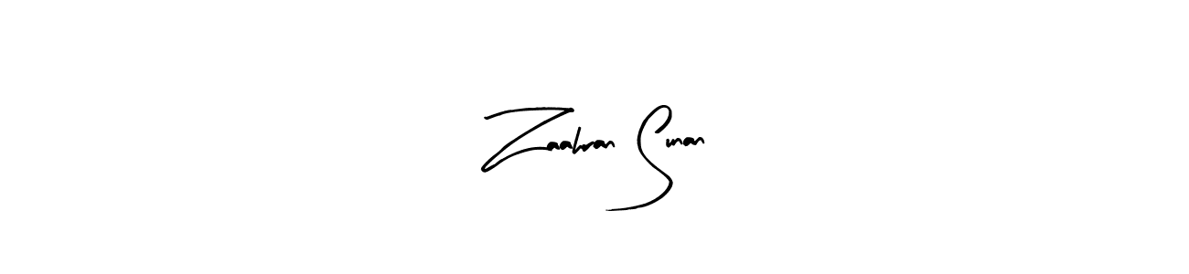 The best way (Arty Signature) to make a short signature is to pick only two or three words in your name. The name Zaahran Sunan include a total of six letters. For converting this name. Zaahran Sunan signature style 8 images and pictures png
