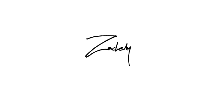 How to make Zachely name signature. Use Arty Signature style for creating short signs online. This is the latest handwritten sign. Zachely signature style 8 images and pictures png