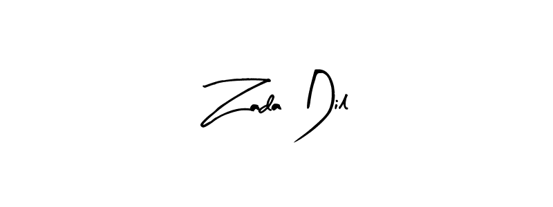 This is the best signature style for the Zada Dil name. Also you like these signature font (Arty Signature). Mix name signature. Zada Dil signature style 8 images and pictures png