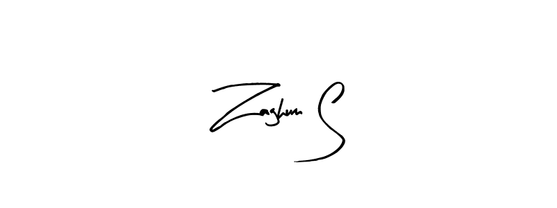 Make a beautiful signature design for name Zaghum S. With this signature (Arty Signature) style, you can create a handwritten signature for free. Zaghum S signature style 8 images and pictures png
