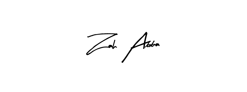 Arty Signature is a professional signature style that is perfect for those who want to add a touch of class to their signature. It is also a great choice for those who want to make their signature more unique. Get Zah Abba name to fancy signature for free. Zah Abba signature style 8 images and pictures png