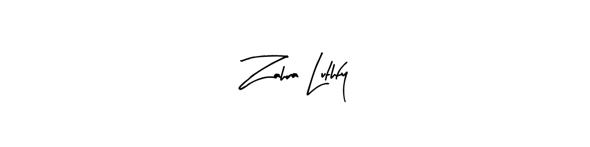 Similarly Arty Signature is the best handwritten signature design. Signature creator online .You can use it as an online autograph creator for name Zahra Luthfy. Zahra Luthfy signature style 8 images and pictures png
