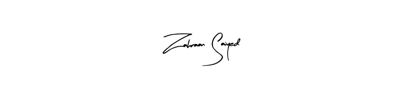 Design your own signature with our free online signature maker. With this signature software, you can create a handwritten (Arty Signature) signature for name Zahraan Saiyed. Zahraan Saiyed signature style 8 images and pictures png