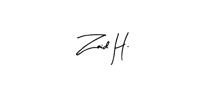 Design your own signature with our free online signature maker. With this signature software, you can create a handwritten (Arty Signature) signature for name Zaid H.. Zaid H. signature style 8 images and pictures png