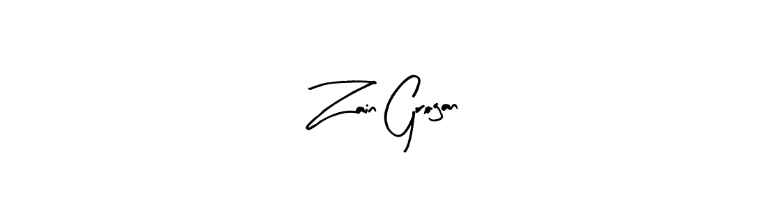 Similarly Arty Signature is the best handwritten signature design. Signature creator online .You can use it as an online autograph creator for name Zain Grogan. Zain Grogan signature style 8 images and pictures png