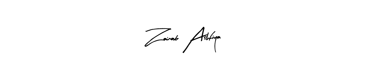 Make a beautiful signature design for name Zainab Ashfiya. Use this online signature maker to create a handwritten signature for free. Zainab Ashfiya signature style 8 images and pictures png