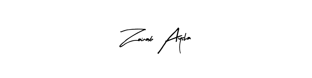 How to make Zainab Aysha signature? Arty Signature is a professional autograph style. Create handwritten signature for Zainab Aysha name. Zainab Aysha signature style 8 images and pictures png