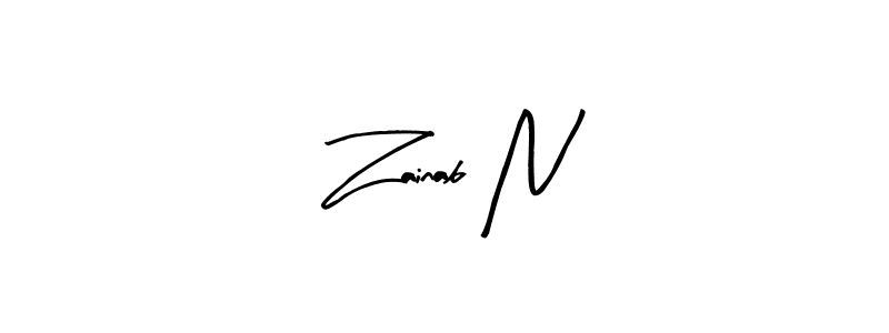 It looks lik you need a new signature style for name Zainab N. Design unique handwritten (Arty Signature) signature with our free signature maker in just a few clicks. Zainab N signature style 8 images and pictures png