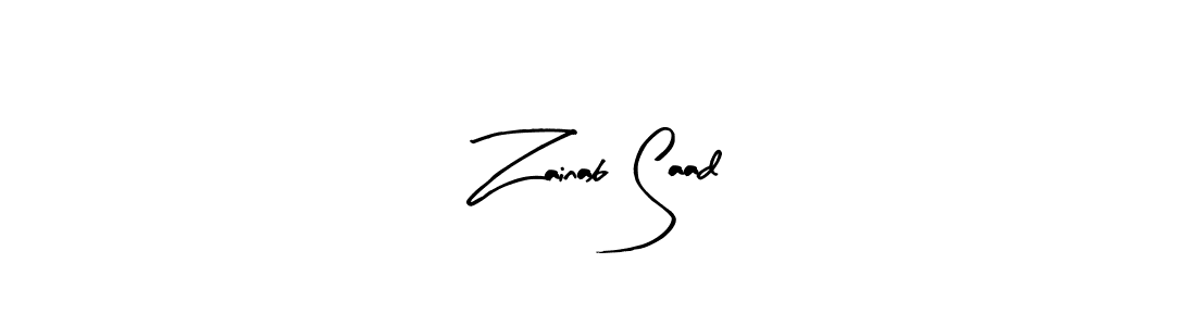 How to make Zainab Saad signature? Arty Signature is a professional autograph style. Create handwritten signature for Zainab Saad name. Zainab Saad signature style 8 images and pictures png