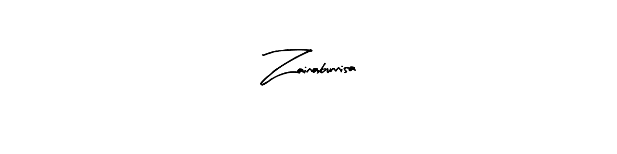 How to make Zainabunnisa name signature. Use Arty Signature style for creating short signs online. This is the latest handwritten sign. Zainabunnisa signature style 8 images and pictures png