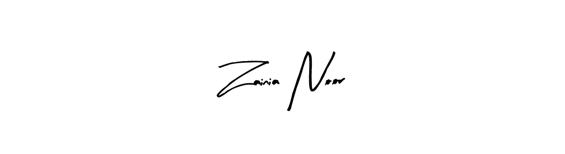 How to make Zainia Noor name signature. Use Arty Signature style for creating short signs online. This is the latest handwritten sign. Zainia Noor signature style 8 images and pictures png