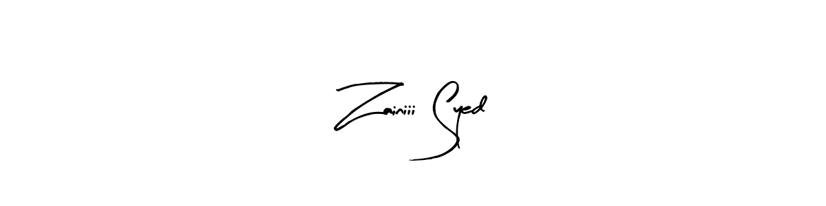 Create a beautiful signature design for name Zainiii Syed. With this signature (Arty Signature) fonts, you can make a handwritten signature for free. Zainiii Syed signature style 8 images and pictures png