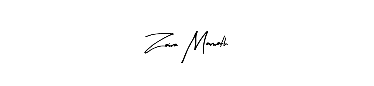 Create a beautiful signature design for name Zaira Marwath. With this signature (Arty Signature) fonts, you can make a handwritten signature for free. Zaira Marwath signature style 8 images and pictures png