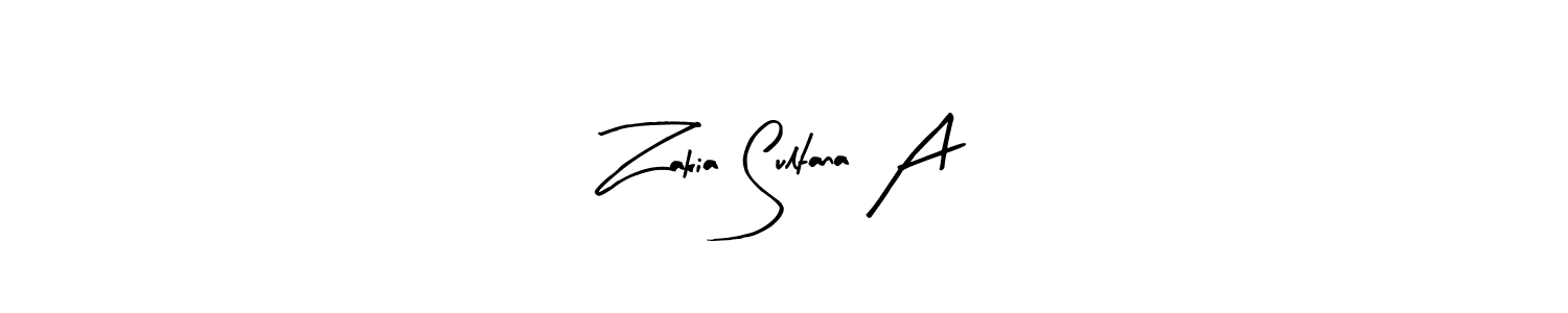 How to make Zakia Sultana A name signature. Use Arty Signature style for creating short signs online. This is the latest handwritten sign. Zakia Sultana A signature style 8 images and pictures png