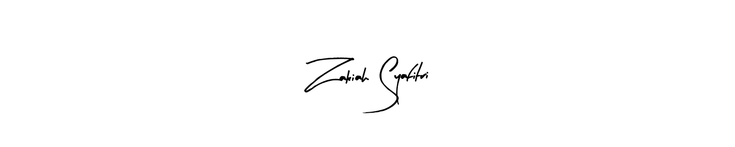 Create a beautiful signature design for name Zakiah Syafitri. With this signature (Arty Signature) fonts, you can make a handwritten signature for free. Zakiah Syafitri signature style 8 images and pictures png