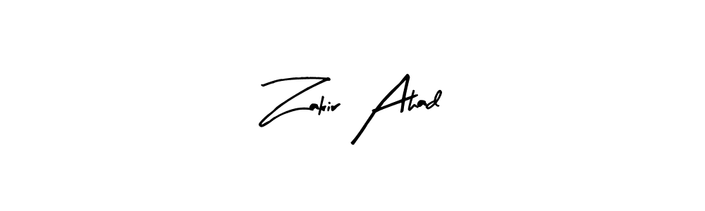 How to make Zakir Ahad name signature. Use Arty Signature style for creating short signs online. This is the latest handwritten sign. Zakir Ahad signature style 8 images and pictures png