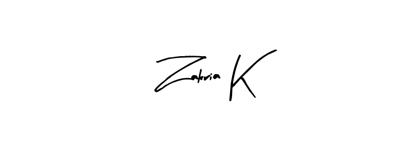 Make a beautiful signature design for name Zakria K. With this signature (Arty Signature) style, you can create a handwritten signature for free. Zakria K signature style 8 images and pictures png