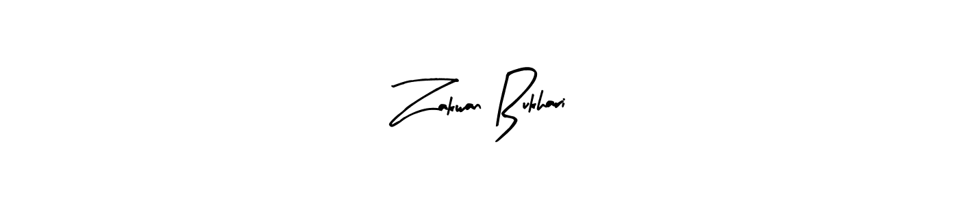 How to make Zakwan Bukhari name signature. Use Arty Signature style for creating short signs online. This is the latest handwritten sign. Zakwan Bukhari signature style 8 images and pictures png