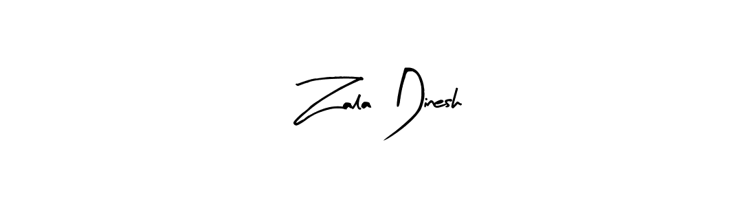 How to make Zala Dinesh name signature. Use Arty Signature style for creating short signs online. This is the latest handwritten sign. Zala Dinesh signature style 8 images and pictures png