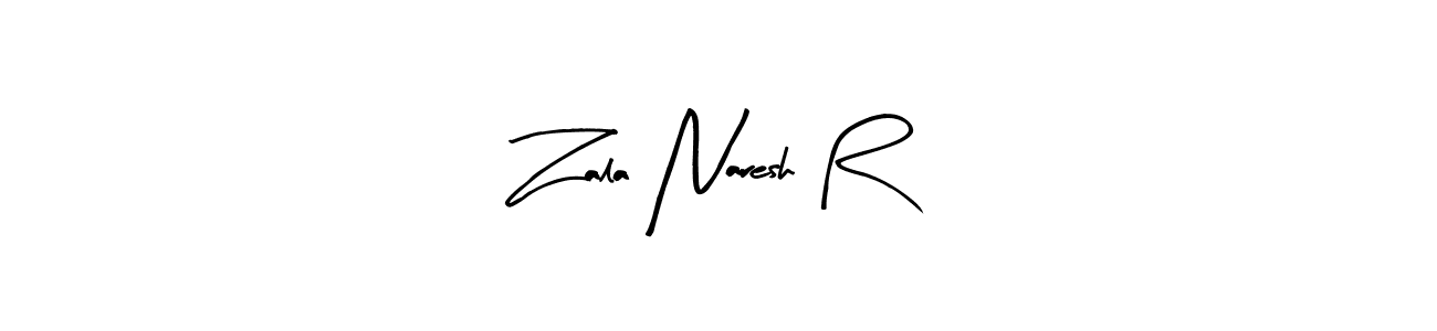 Create a beautiful signature design for name Zala Naresh R. With this signature (Arty Signature) fonts, you can make a handwritten signature for free. Zala Naresh R signature style 8 images and pictures png
