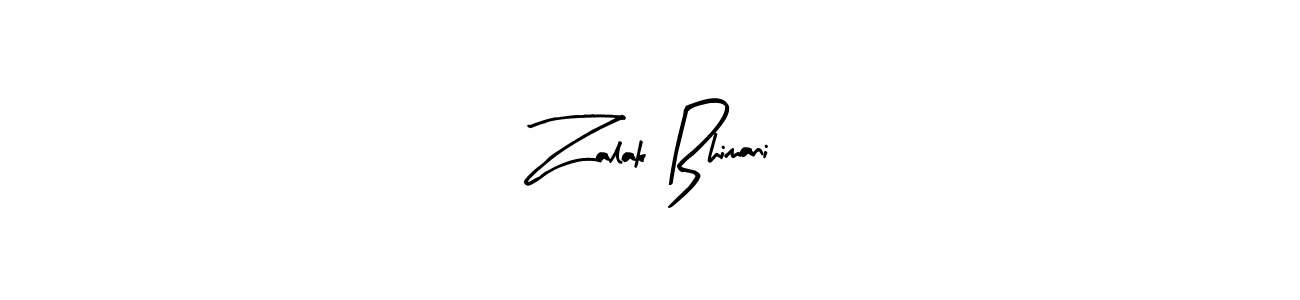 Make a beautiful signature design for name Zalak Bhimani. With this signature (Arty Signature) style, you can create a handwritten signature for free. Zalak Bhimani signature style 8 images and pictures png