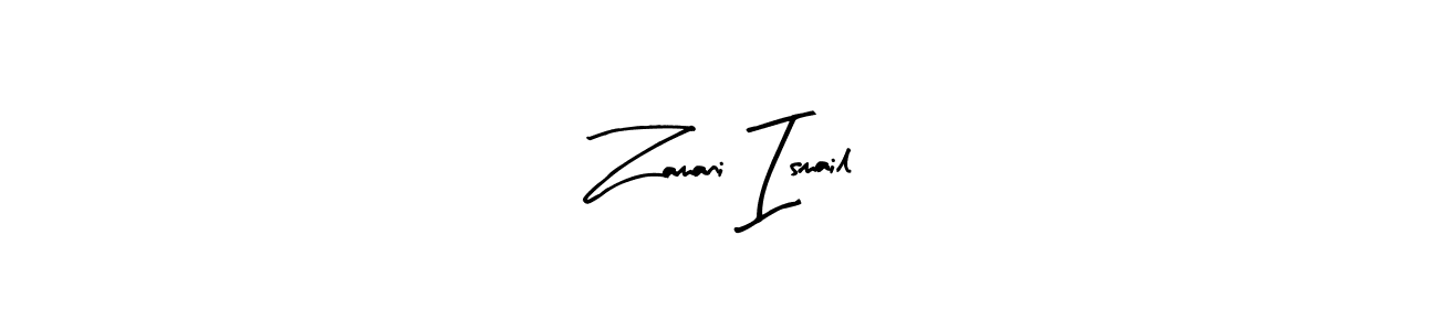 Create a beautiful signature design for name Zamani Ismail. With this signature (Arty Signature) fonts, you can make a handwritten signature for free. Zamani Ismail signature style 8 images and pictures png