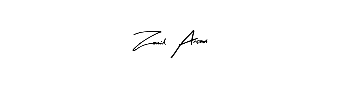 How to make Zamil Ansari name signature. Use Arty Signature style for creating short signs online. This is the latest handwritten sign. Zamil Ansari signature style 8 images and pictures png