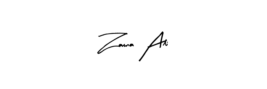 How to make Zamna Ali name signature. Use Arty Signature style for creating short signs online. This is the latest handwritten sign. Zamna Ali signature style 8 images and pictures png