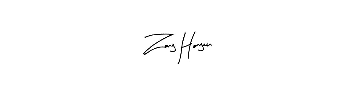 Design your own signature with our free online signature maker. With this signature software, you can create a handwritten (Arty Signature) signature for name Zang Hongmin. Zang Hongmin signature style 8 images and pictures png
