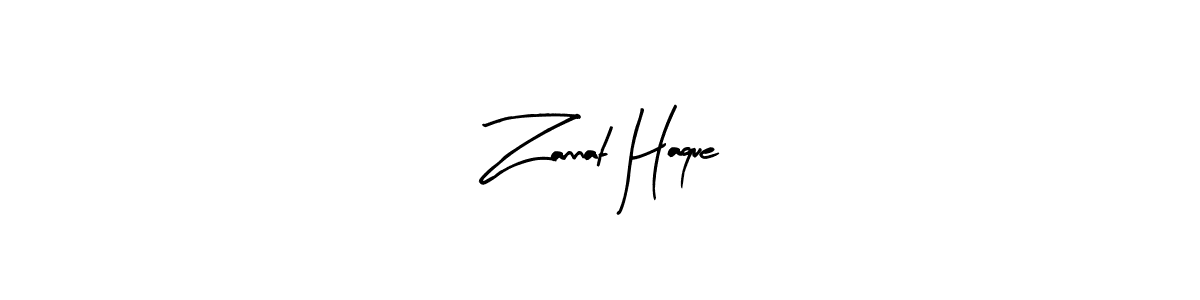 How to make Zannat Haque name signature. Use Arty Signature style for creating short signs online. This is the latest handwritten sign. Zannat Haque signature style 8 images and pictures png