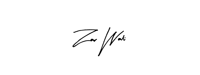 Similarly Arty Signature is the best handwritten signature design. Signature creator online .You can use it as an online autograph creator for name Zar Wali. Zar Wali signature style 8 images and pictures png