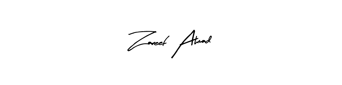 Use a signature maker to create a handwritten signature online. With this signature software, you can design (Arty Signature) your own signature for name Zareef Ahmad. Zareef Ahmad signature style 8 images and pictures png