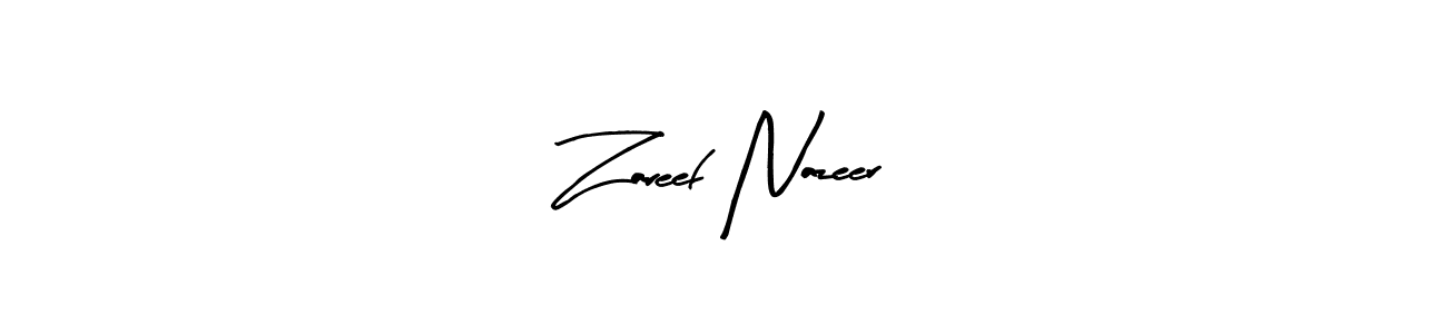 if you are searching for the best signature style for your name Zareef Nazeer. so please give up your signature search. here we have designed multiple signature styles  using Arty Signature. Zareef Nazeer signature style 8 images and pictures png